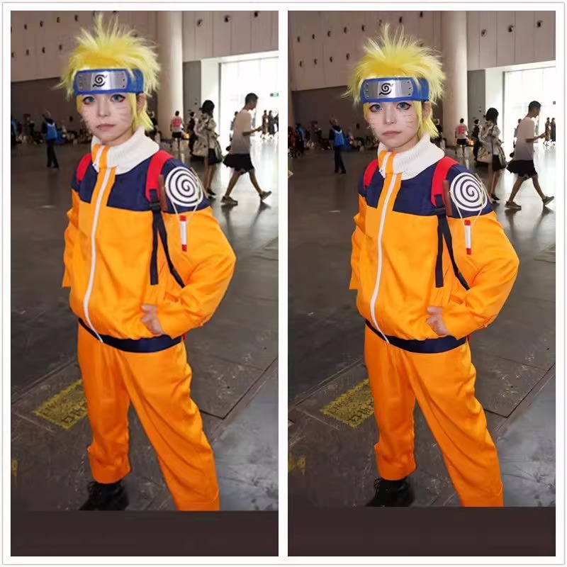 Anime Cosplay Ninja - Uzumaki Costume Cosplay Abiti arancioni con