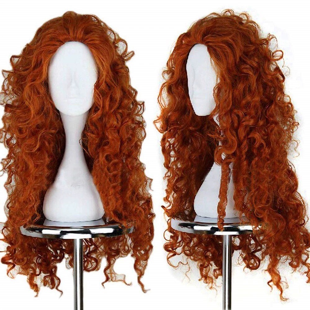 Anime Cosplay Orange Hair - Parrucca Lunga Arancione Riccioluta in Fibra
