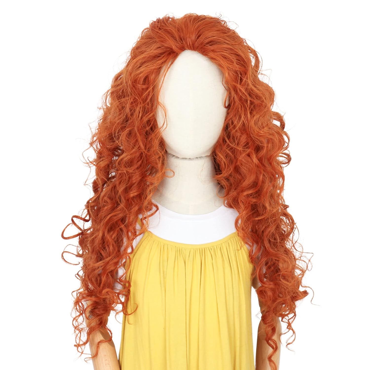 Anime Cosplay Orange Hair - Parrucche Lunghe Arancioni Riccioline in Fibra